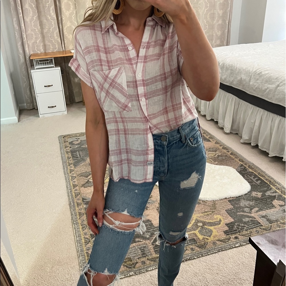 RAILS Pink & White Top
